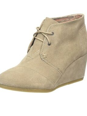 Toms desert wedge Taupe Suede Ankle Bootie 7.5